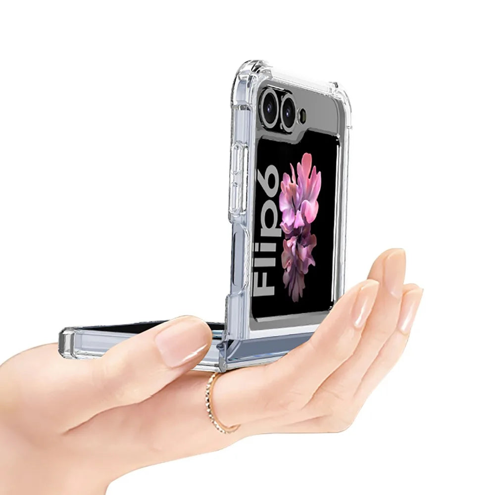 Airbag Anti-Collision Transparent Magnetic Case for Samsung Galaxy Z Flip 6