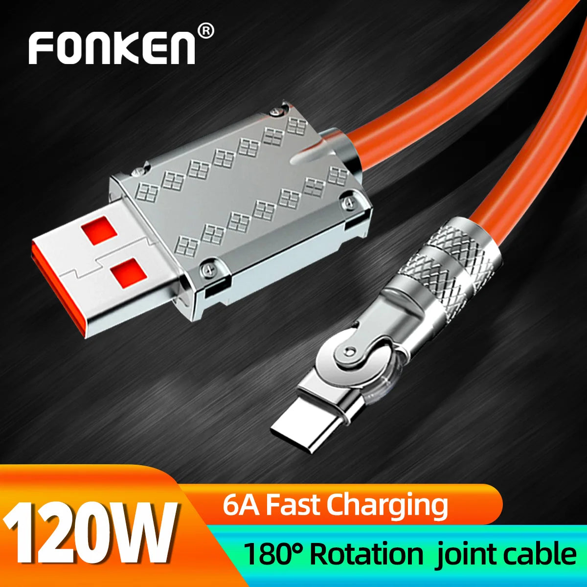 FONKEN 6A 120W Super Fast Charging Data Cable