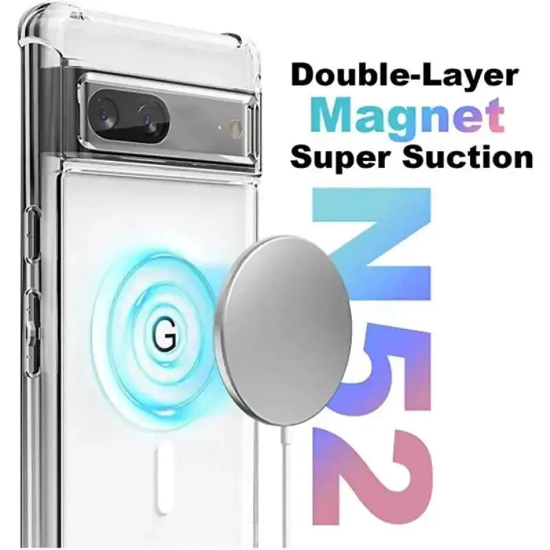 Transparent Wireless Magnet Charging Phone Case for Google Pixel 8 Series