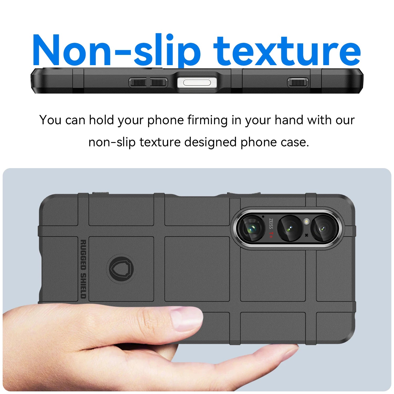 Rugged Shield Non-slip Texture Shockproof Soft TPU Silicone Protective Back Case for Sony Xperia 1 VI