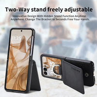 PU Leather Wallet Case with Finger Ring & Card Slot Holder for Motorola Razr 50 Ultra