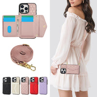 Crossbody RFID Cards Slot Wallet Leather Case For iPhone 15 Series