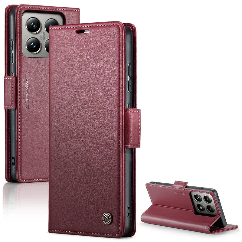 Retro Magnetic Leather Wallet Case for Xiaomi 14T Series