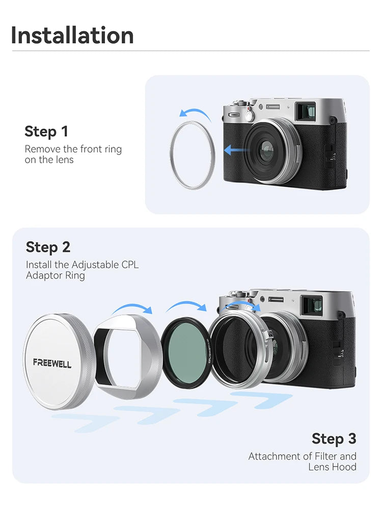 Freewell CPL/GMIST Filter with Lens Hood for Fujifilm X100 Series