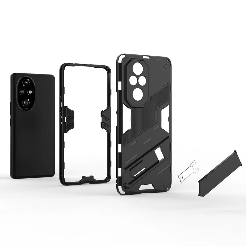 Punk Style Full Protection Armor Case with Kickstand Bracket for Honor 200 Series