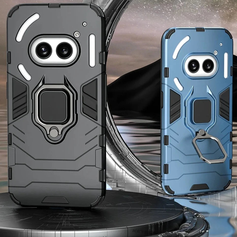 Shockproof Armor Case with Silicone+PC Material and Metal Ring Stand Holder for Nothing Phone 2a