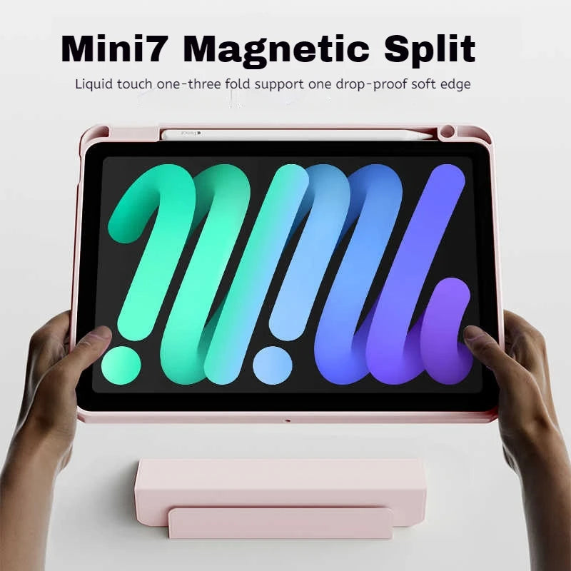 iPad Mini 7 Magnetic Case with Dual Pen Groove