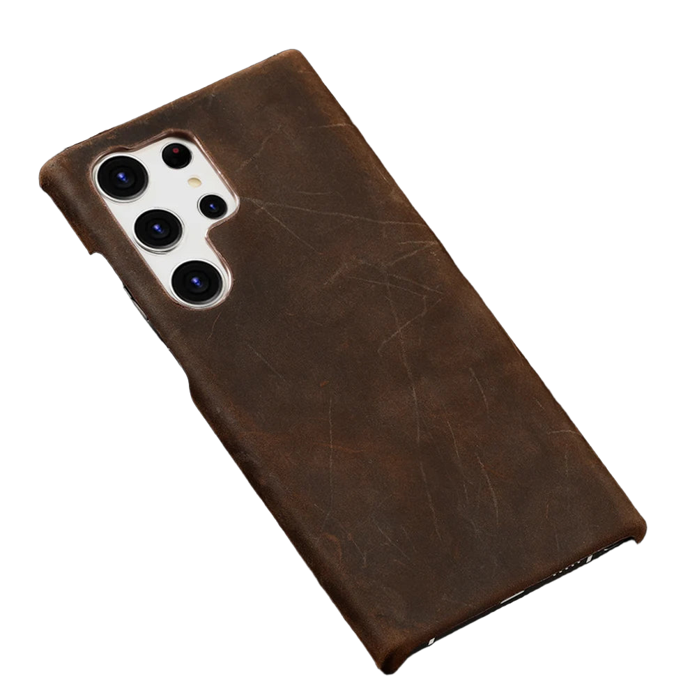 Genuine Pull-Up Retro Leather Phone Case for Samsung Galaxy S24 Series