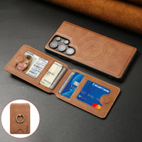 2-in-1 Leather Wallet Case with Detachable Card Holder for Samsung Galaxy S25 Series