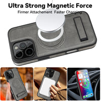 Luxury PU Leather MagSafe Case with Kickstand for iPhone 16 Pro & Pro Max – Stylish Versatility