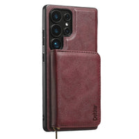 Magnetic Detachable Wallet Case for Samsung Galaxy S25 Series with Zipper and Card Slot