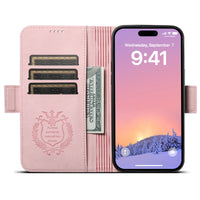 Magnetic Leather Wallet Case with Card Slots for iPhone 15 Series