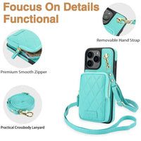 iPhone 15 Crossbody Wallet Case with Lanyard for Hands-Free Convenience