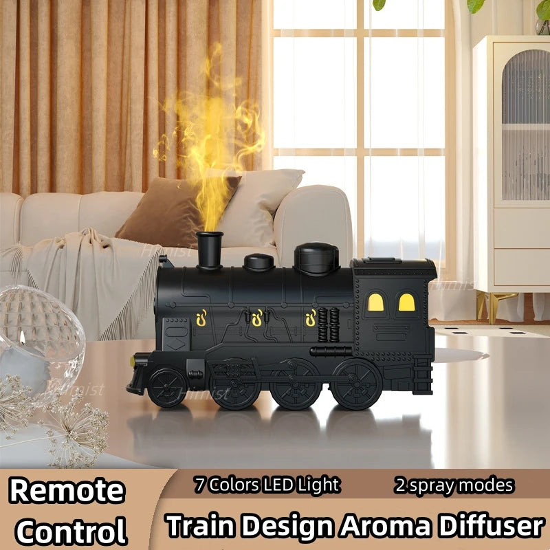 300ml Mini Train-Shaped Essential Oil Diffuser with Type-C USB & Remote