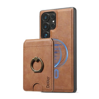 2-in-1 Leather Wallet Case with Detachable Card Holder for Samsung Galaxy S25 Series