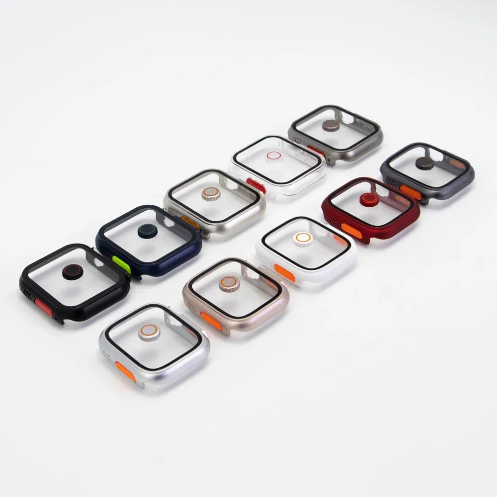 Tempered Glass Protective Film + Case for Apple Watch