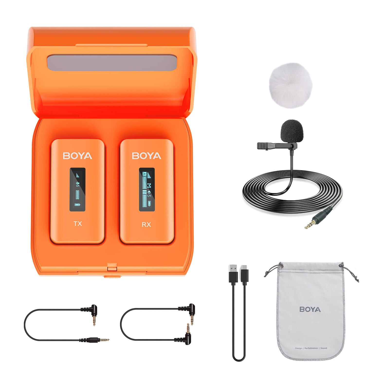 BY-XM6 Color Series Wireless Lavalier Lapel Microphone Kit with Charging Case