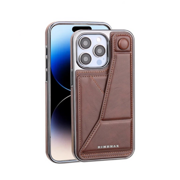 Luxury Folding Kickstand Wallet Leather Phone Case with Card Slot and Plating Bracket for iPhone 15 Series