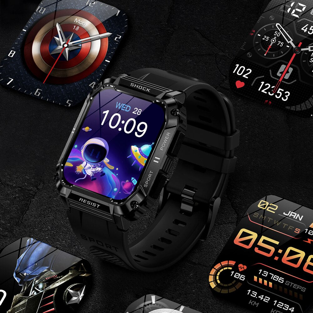 SENBONO Men's Smartwatch - Custom Dial, 400mAh Battery, IP68 Waterproof