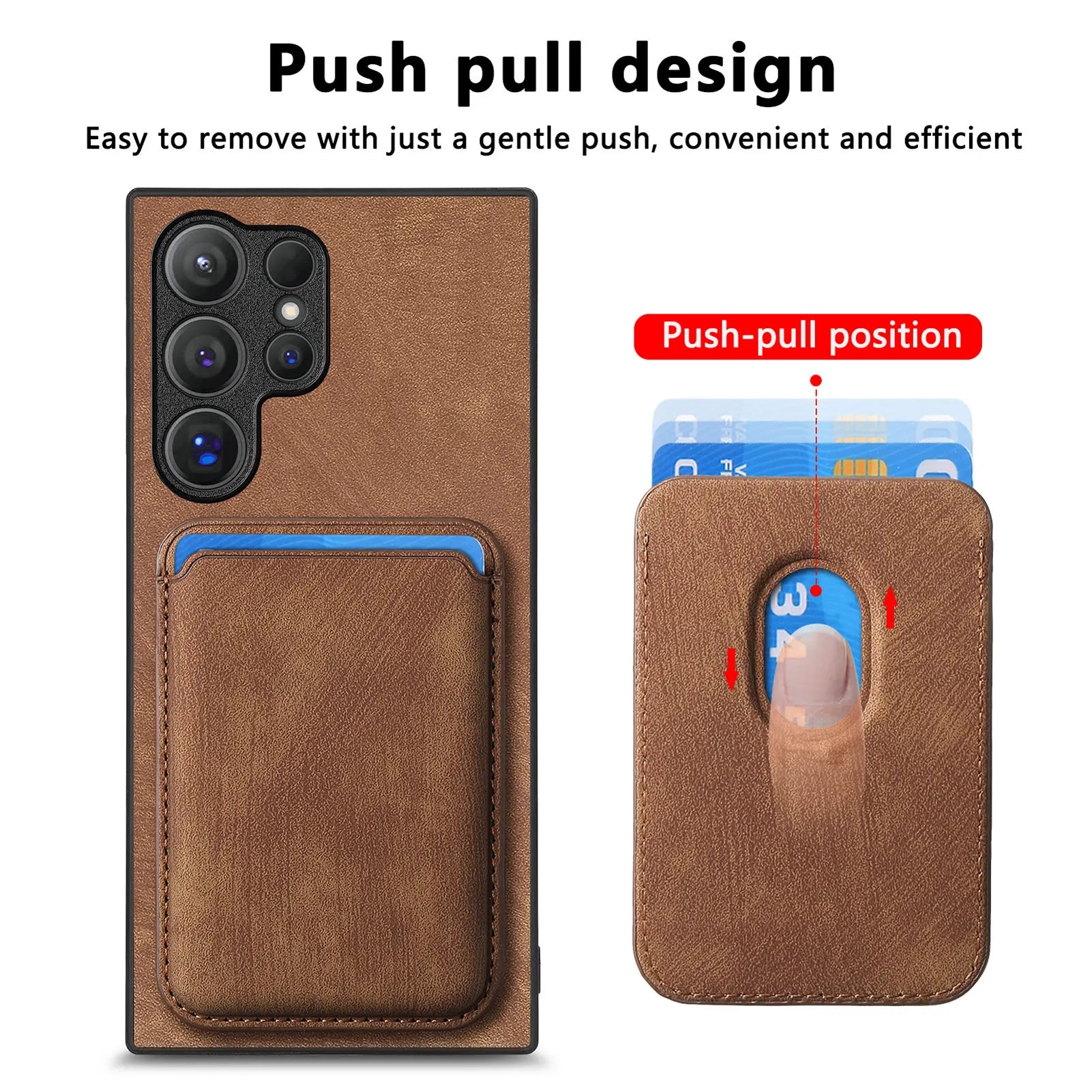 Magnetic Leather Wallet Case with Card Holder for Samsung Galaxy S23 Series