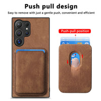 Detectable Leather Card Holder Wallet Case for Samsung Galaxy S24 Series - Stylish, Durable, Functional Design