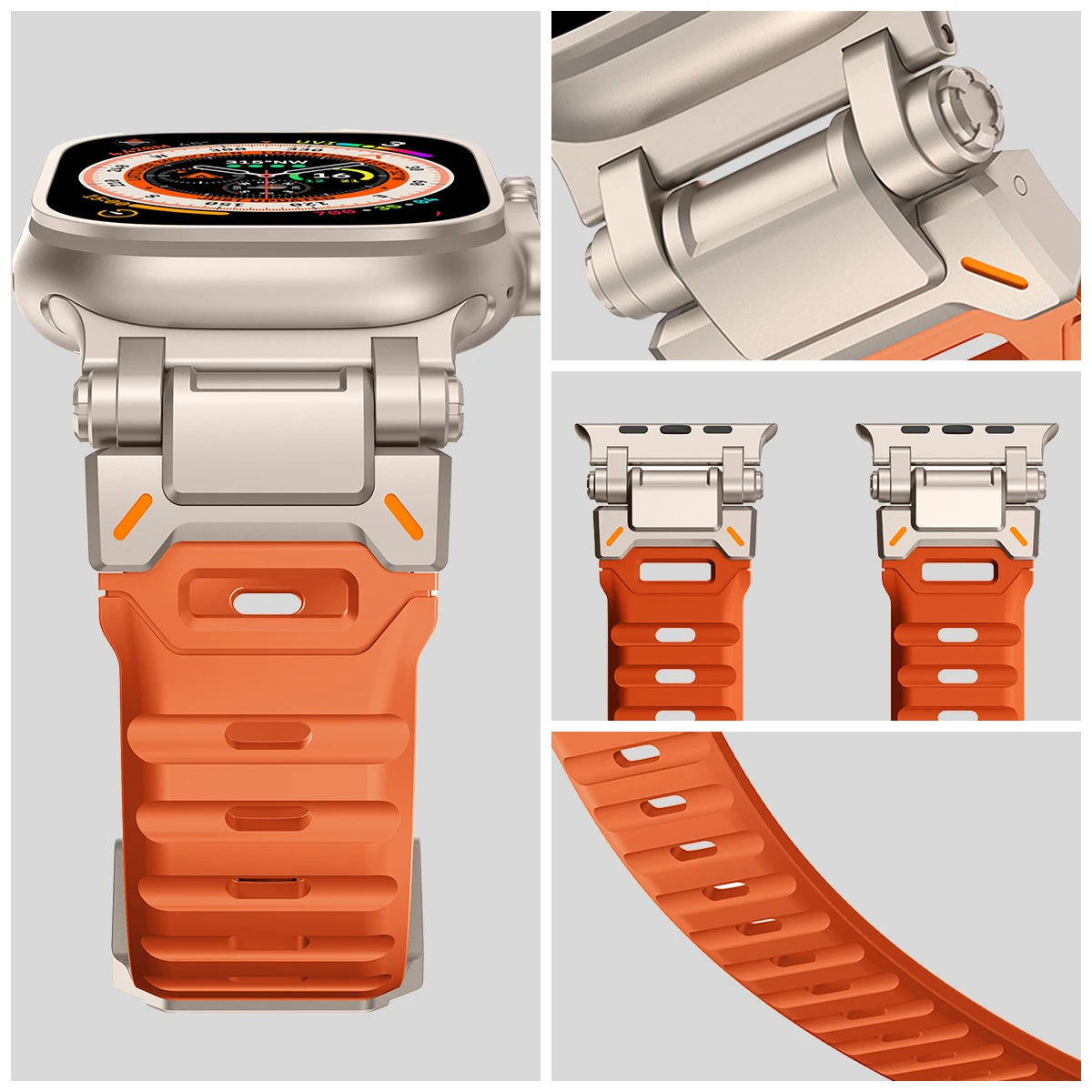 Luminous Rubber Strap with Metal Connector for Apple Watch