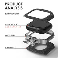 Luxury Carbon Fiber Case with Fluorine Rubber Strap for Apple Watch