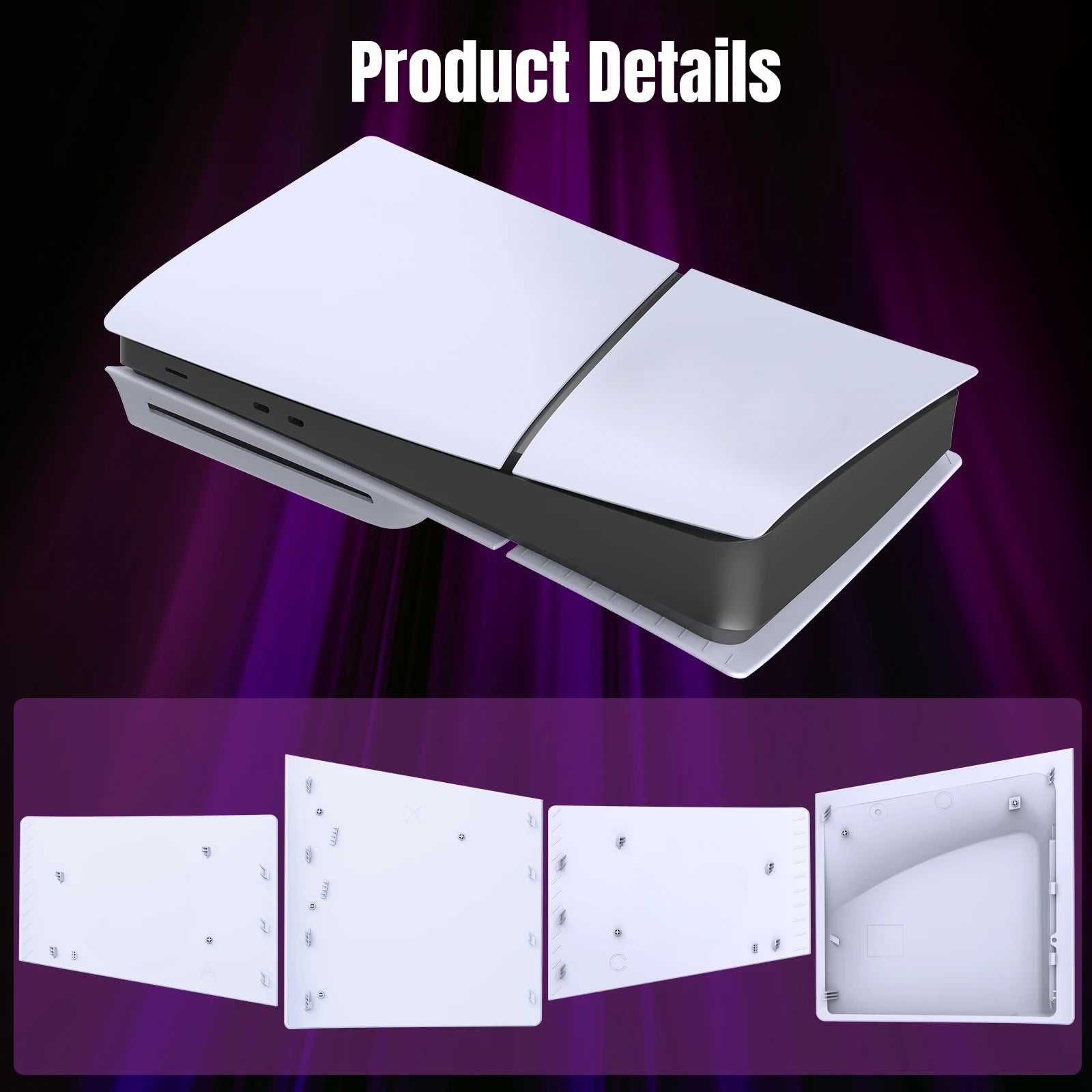 Premium White ABS Side Disc Plate for PlayStation 5 Slim Disc Edition