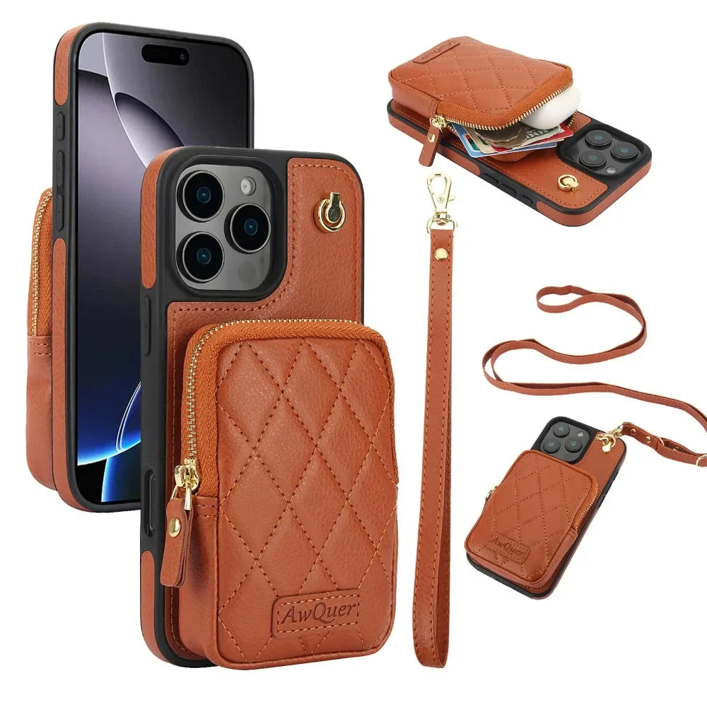 Versatile Crossbody Wallet Phone Case for iPhone 16 Series