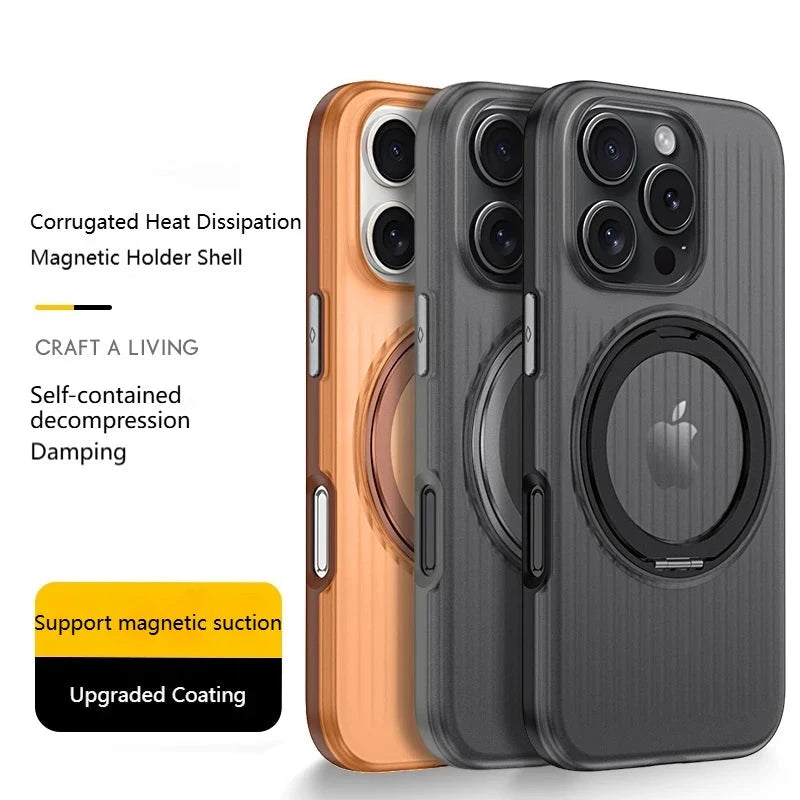 360° Rotatable Ring Magnetic Stand Case for iPhone 16 Series