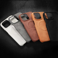 Ultra-Thin Magnetic Matte PU Leather Case for iPhone 15 Series