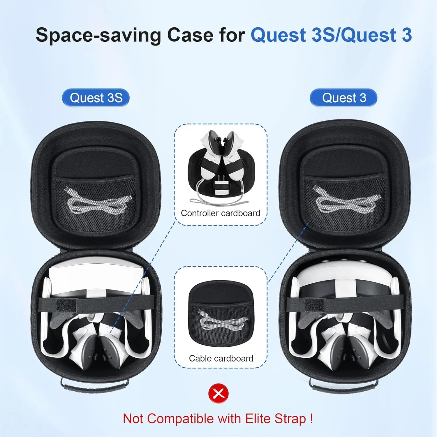 Meta Quest 3/3S Hard Carrying Case for VR Headset & Controllers