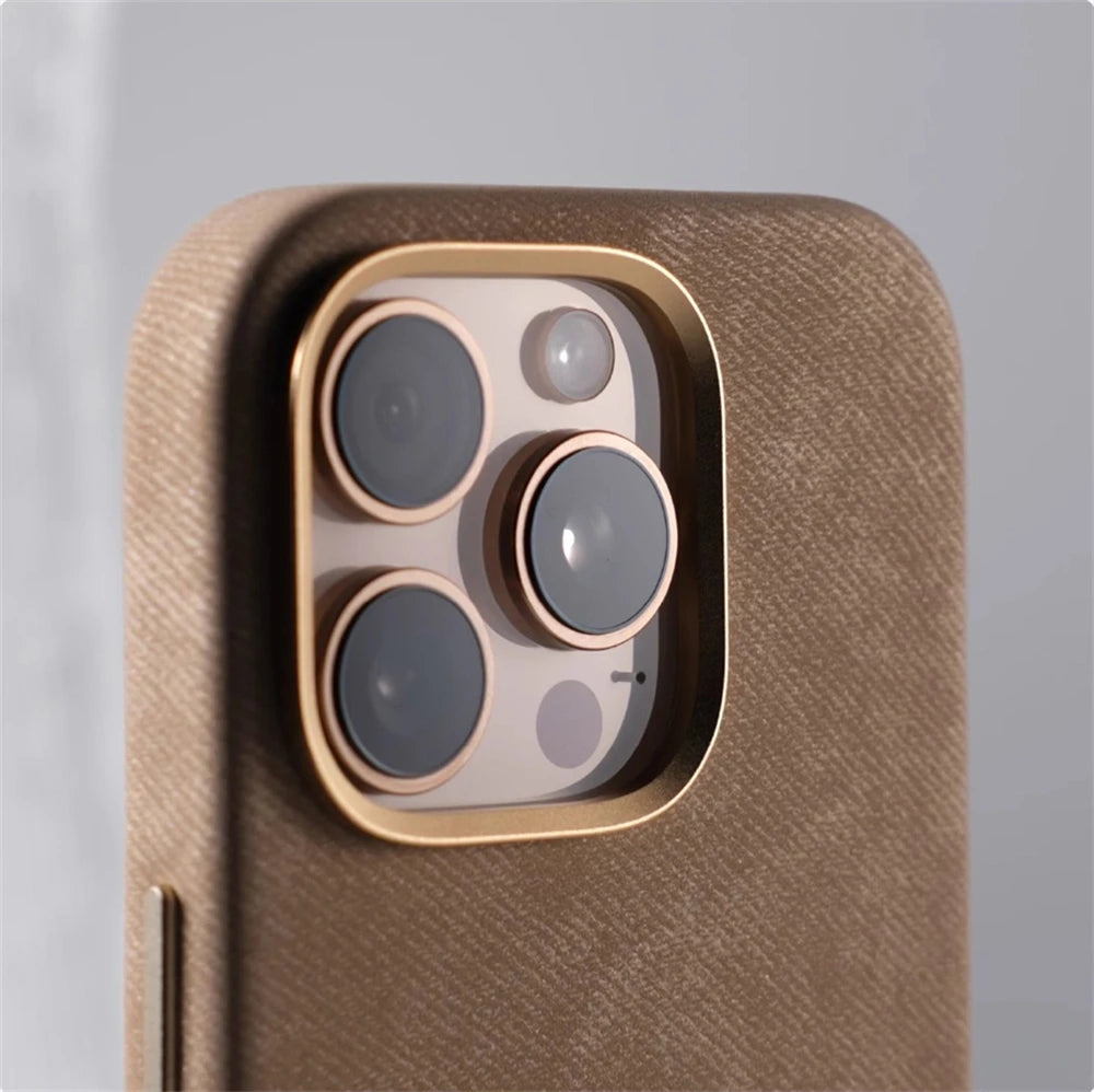 Leather MagSafe Case with Lens Protection for iPhone 16