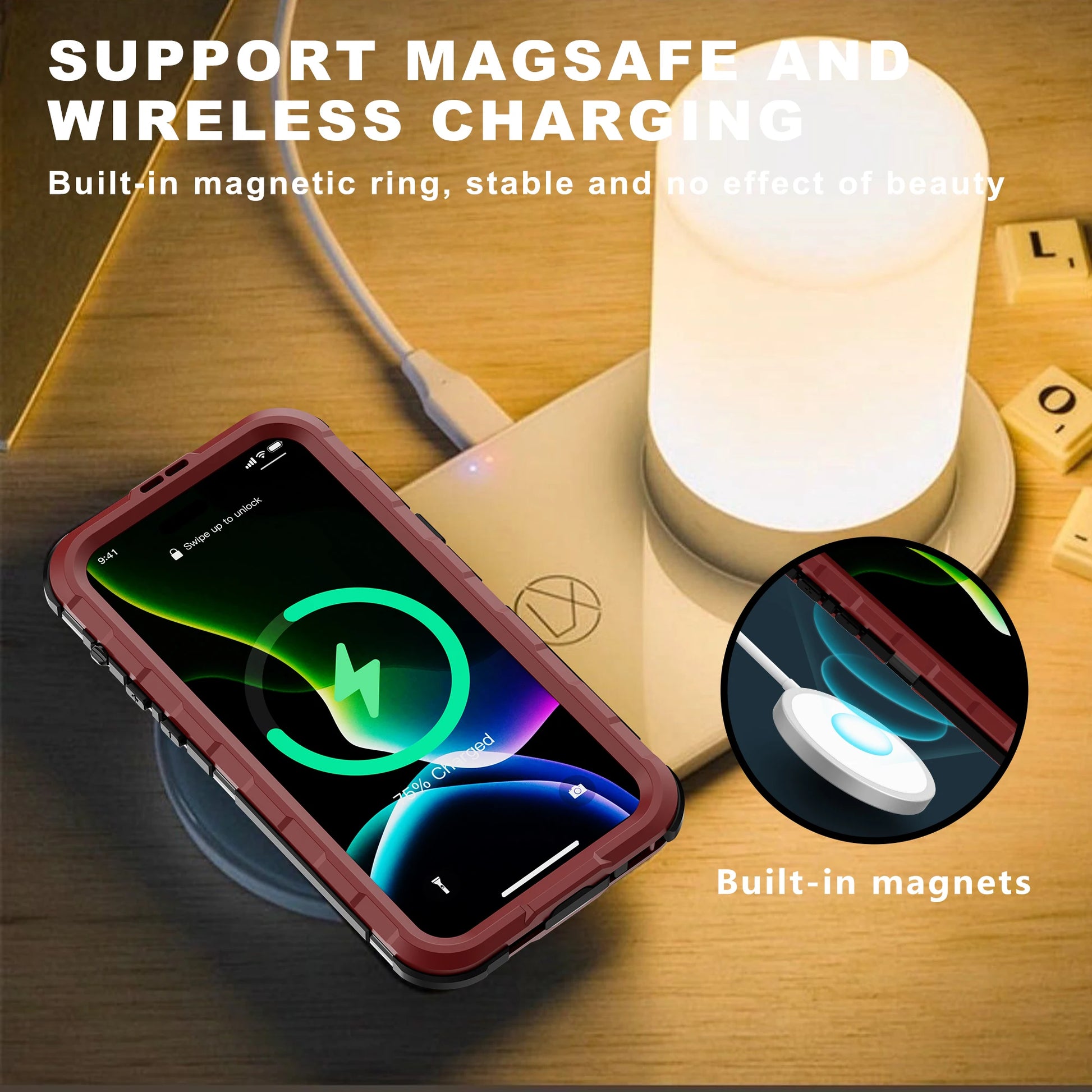 360° Waterproof Metal Case with MagSafe Wireless Charging for iPhone 15 Series