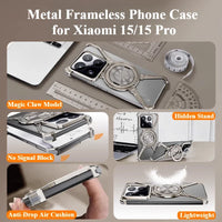 Xiaomi 15 Series Magic Claw Aluminum Frameless Case with 360° Rotatable Stand