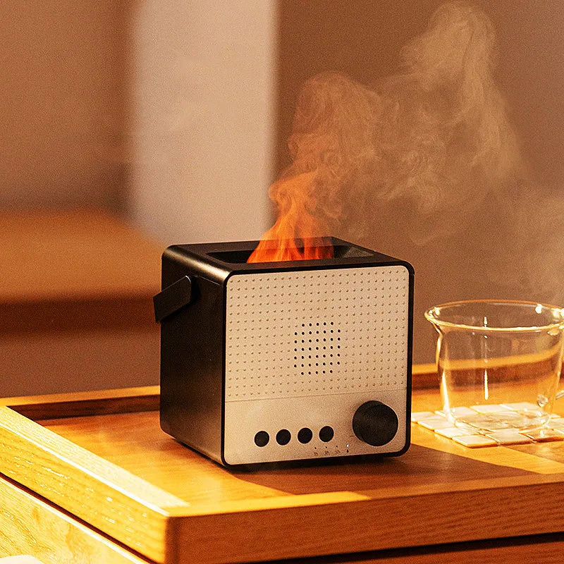 Himist Fire Flame USB Ultrasonic Air Humidifier with Bluetooth Speaker