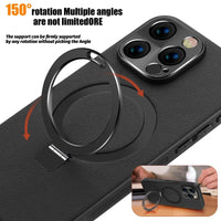 Minimalist Pure Color Leather Magnetic Wireless Charging Phone Case for iPhone 14 Series