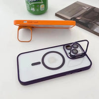 Fashion MagSafe Stand Case with Lens Protector for iPhone 15 Series