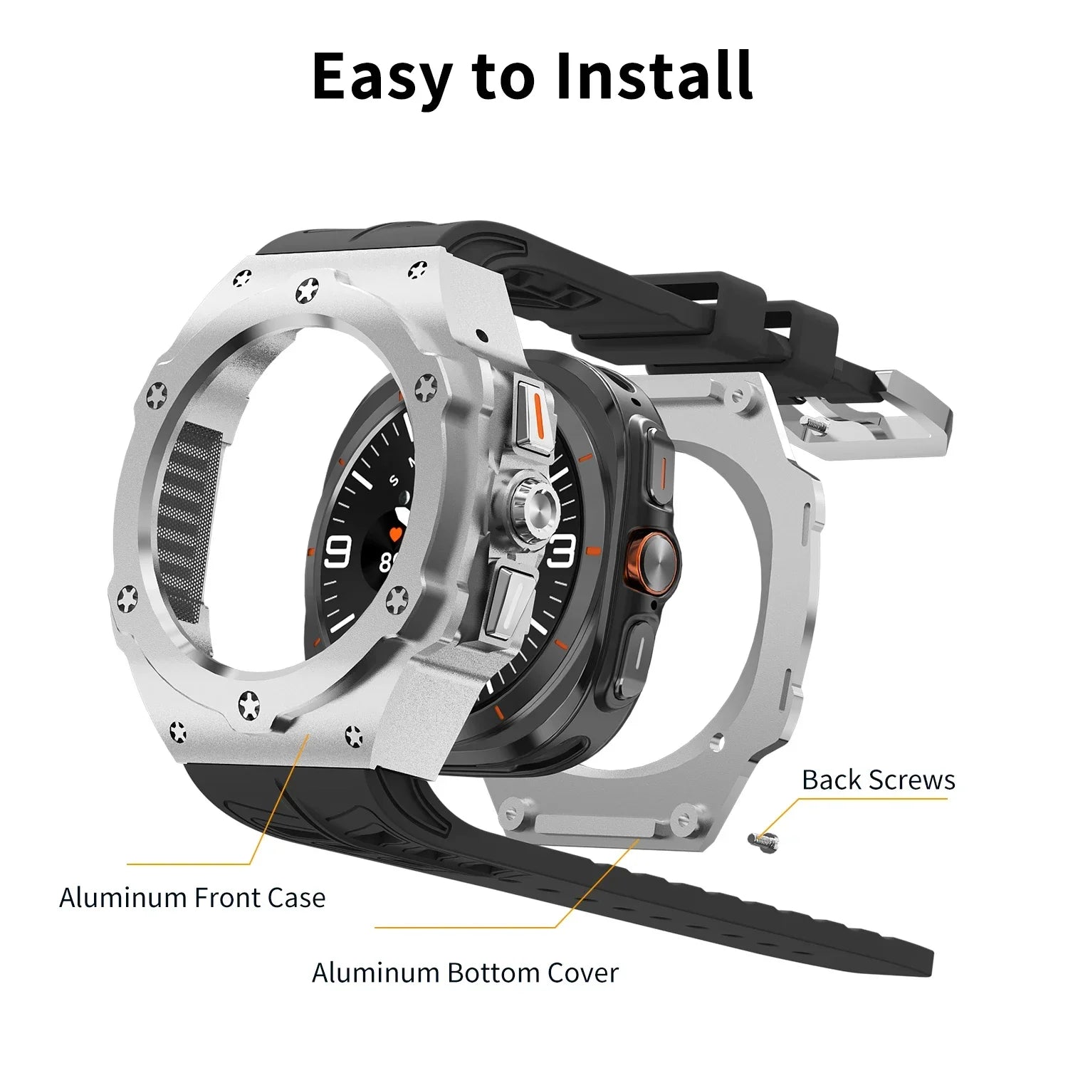 Aluminum Case with Silicone Strap for Samsung Galaxy Watch Ultra