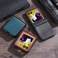 Retro PU Leather Hinge Case for Motorola Razr 50 Ultra