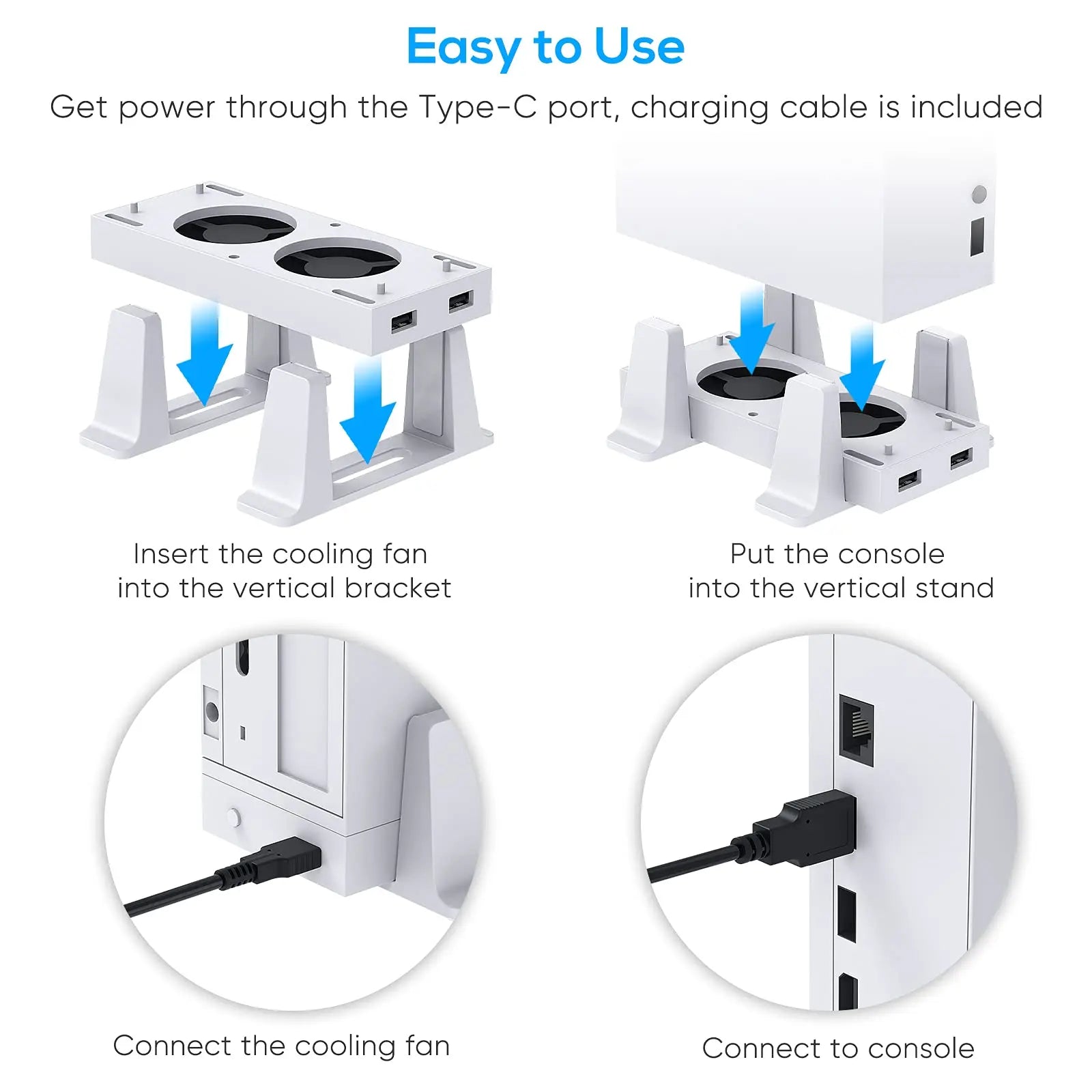 Dual Cooling Fan Dock Station for Xbox Series S