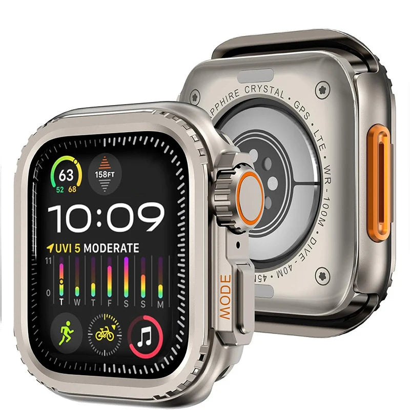 Metal Case with Rubber Strap for Apple Watch - Rugged Protection & Comfort