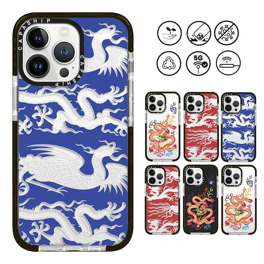 Dragon Totem Soft TPU Shockproof Back Case for iPhone 15 Series