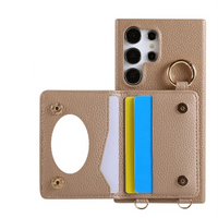 Crossbody Wallet Case with Card Slot & Mirror for Samsung Galaxy S25 Series