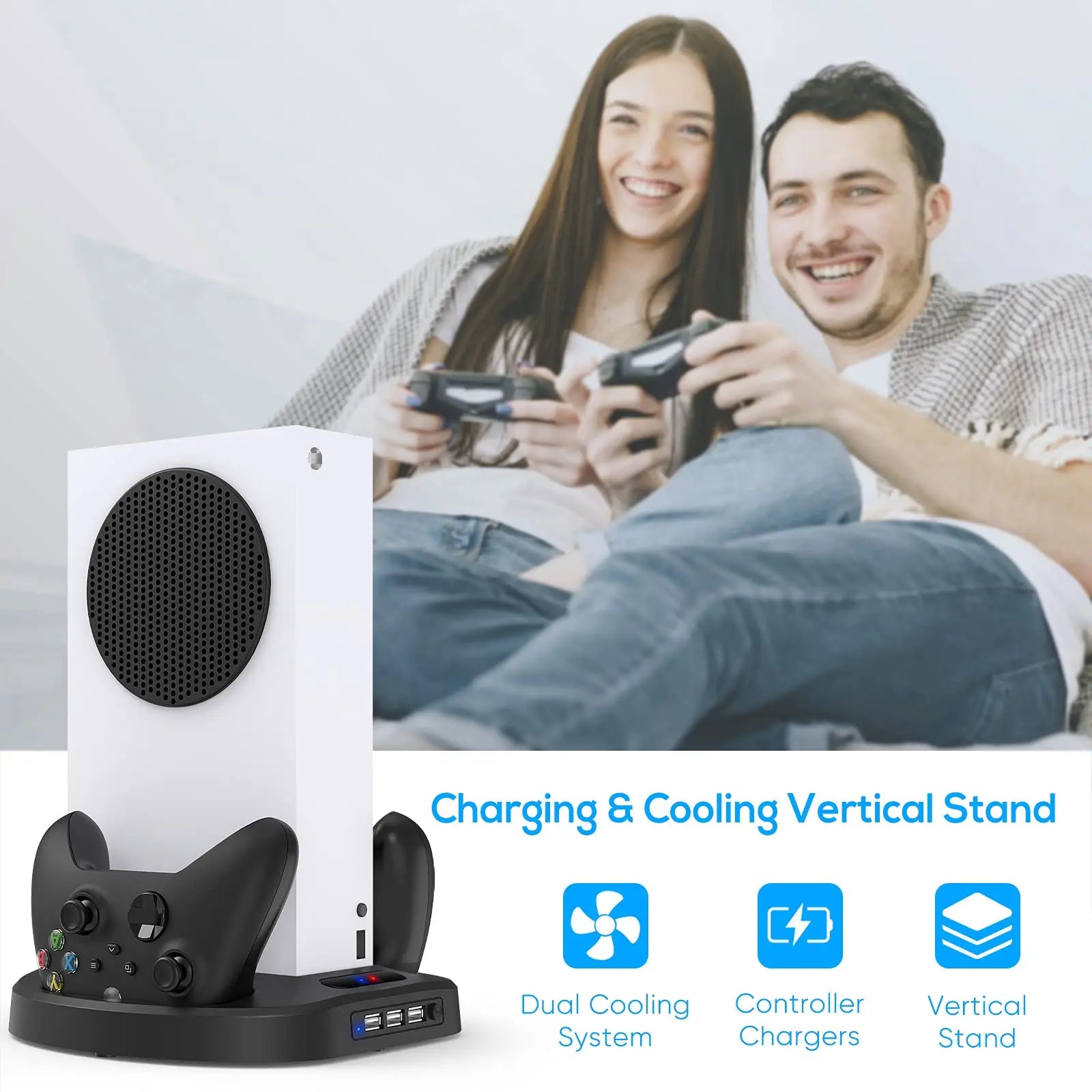 Xbox Series S Vertical Charging Stand with Cooling Fan