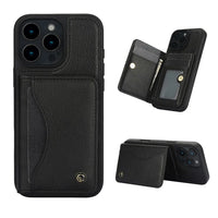 iPhone 16 Series Shockproof Wallet Case with Card Slot and Stand