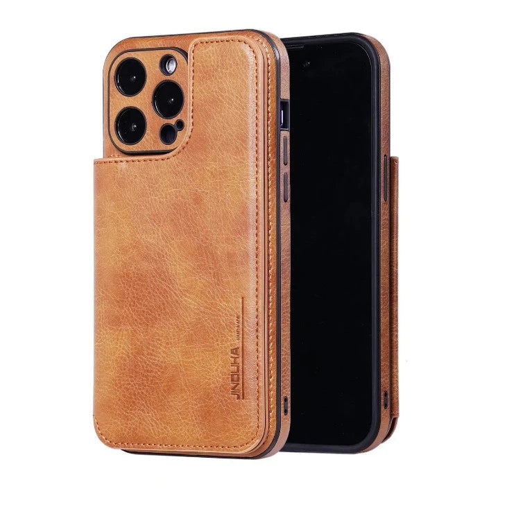 Luxury Leather Flip Wallet Case for iPhone 15 Series