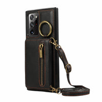 Crossbody Zipper Leather Wallet Case for Samsung Galaxy S25 Series