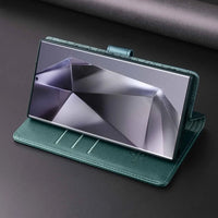 Premium PU Leather Flip Wallet Case with Card Holder & Kickstand for Samsung Galaxy S24 Series