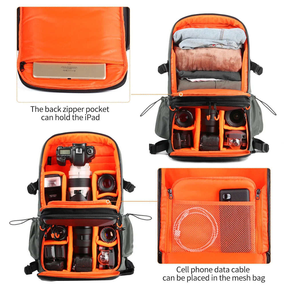 K&F Concept 32L Professional Waterproof Camera Backpack with Rain Cover